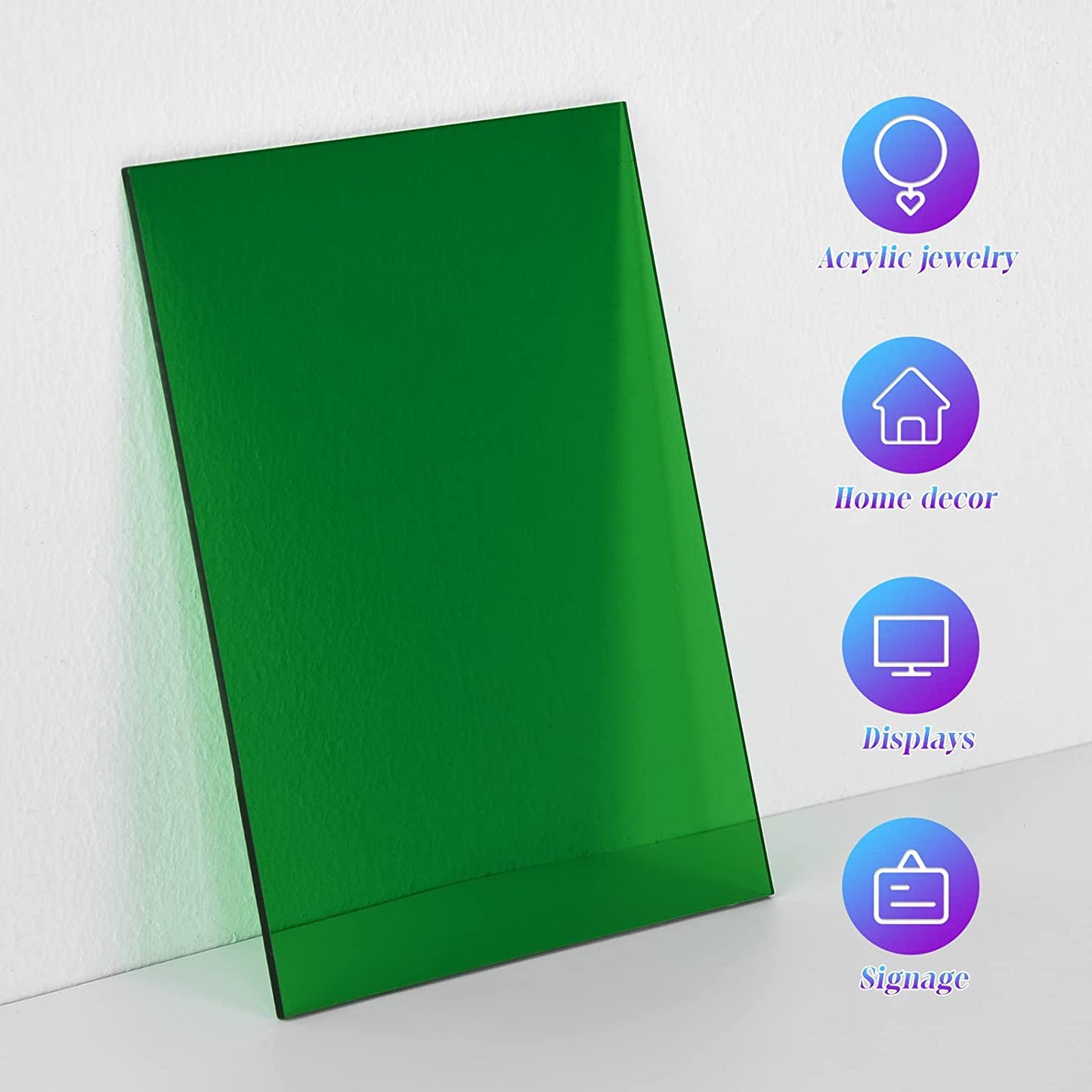 Lamina de acrílico transparente 3mm Verde